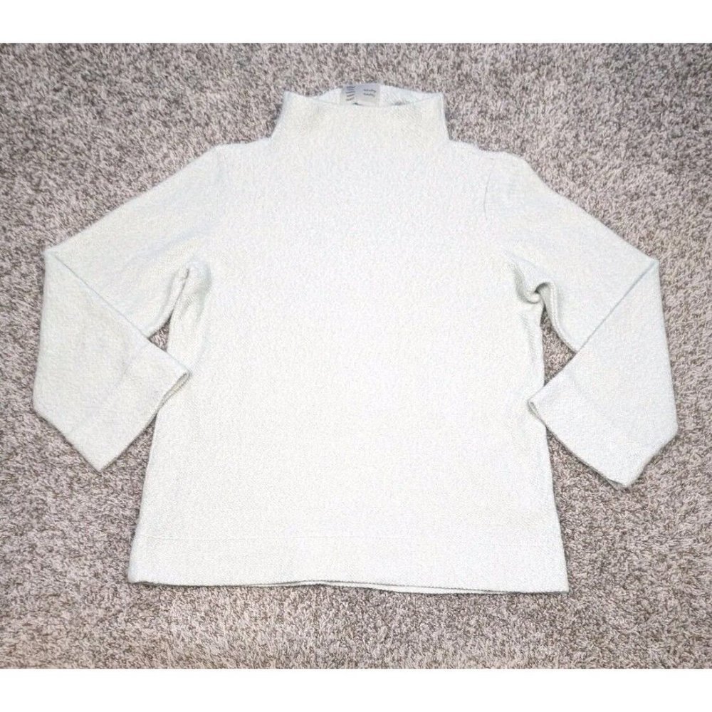 Saturday Sunday Sweater Small Mont Green Cream Mock Neck Anthropologie